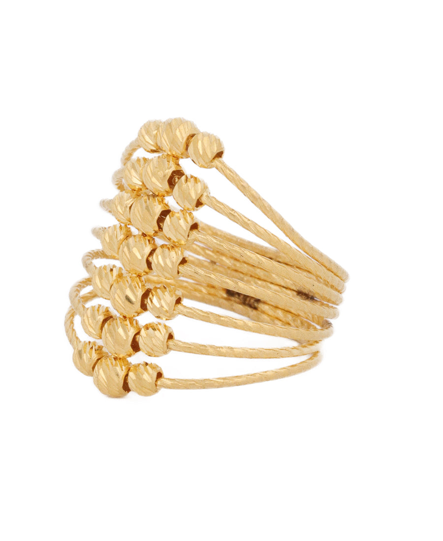 21K Gold Multi-Band Beaded Ring – 4.3g | Bigeasy Jewellers